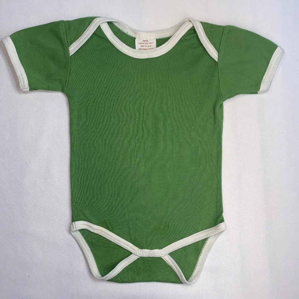 Earth Organic Short Sleeve Bodysuit Green 12-18mths (cotton)